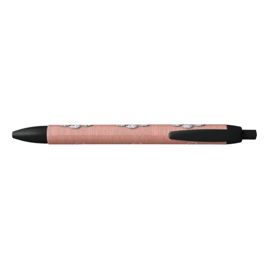 Elegant Girly Sparkle Dice Bunco Zwarte Inkt Pen (Achterkant)