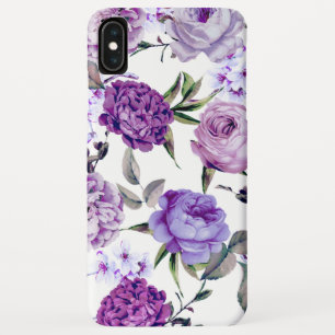 Elegant Girly Violet Lila Purple Flowers iPhone XS Max Hoesje