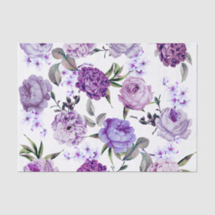 Elegant Girly Violet Lila Purple Flowers Tissuepapier