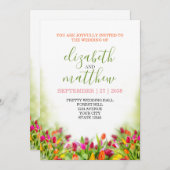 Elegant Girly Wedding Kaart (Voorkant / Achterkant)