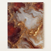 Elegant Glam Burgundy Red Gold Liquid Marble Agate Planner (Achterkant)