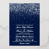 Elegant Glam Confetti Wedding Real Folie Uitnodiging (Voorkant)