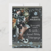 Elégant Glam Fête de Noël Invitations (Devant)