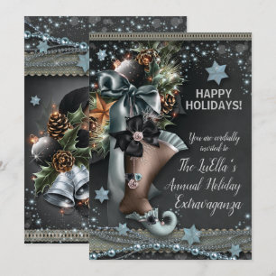 Elégant Glam Fête de Noël Invitations