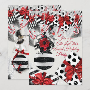 Elégant Glam Fête de Noël Invitations