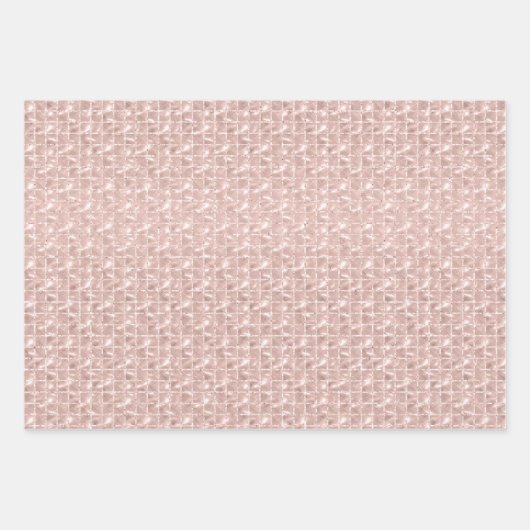 Elegant Glam Girly Blush Pink and Silver Inpakpapier Vel (Voorkant 2)