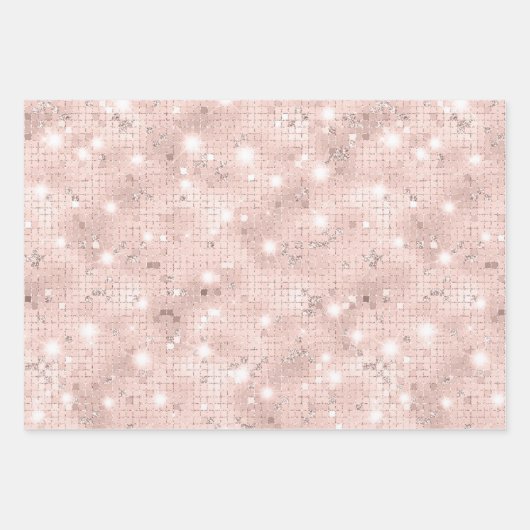 Elegant Glam Girly Blush Pink and Silver Inpakpapier Vel (Voorkant)