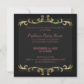 Elégant Glam Gold Invitation Anniversaire (Dos)