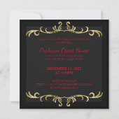 Elégant Glam Gold Invitation Anniversaire (Dos)