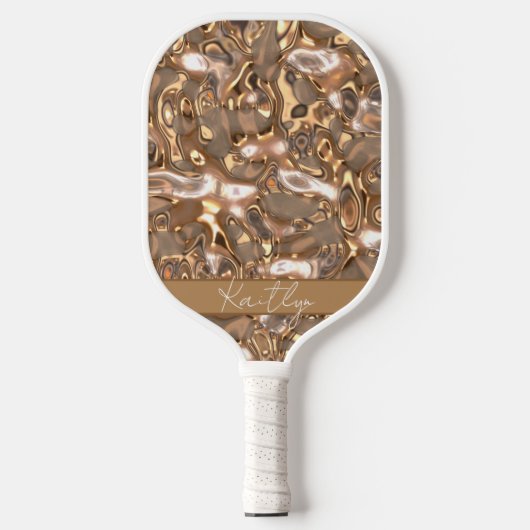 Elegant Glam Gold Stylish Handgeschreven Name Pickleball Paddle (Voorkant)