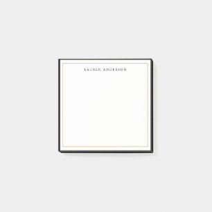 Elegant, Glam Goud & Zwarte rand Plat Post-it® Notes