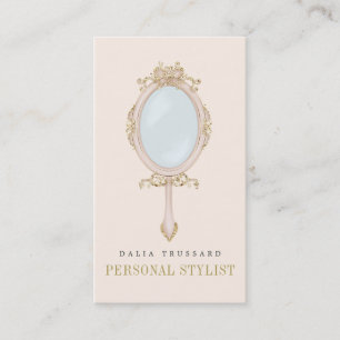 Elegant Glam Hand Mirror-stylist Visitekaartje