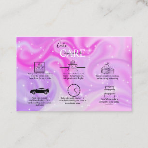 Élégant Glam Holographic Cake Care Carte de visite