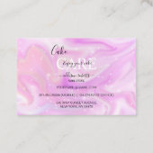 Élégant Glam Holographic Cake Care Carte de visite (Dos)