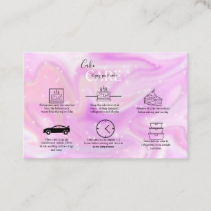 Élégant Glam Holographic Cake Care Carte de visite
