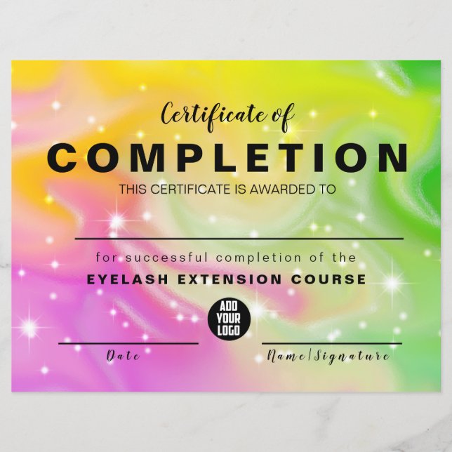 Elegant Glam Iradiscent Certificate of Complement (Voorkant)