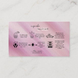 Elegant Glam Iridescent Holographic Cupcake Care Visitekaartje