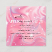 Elegant Glam Iridescent Nail Application Guide Vierkante Visitekaartje (Achterkant)