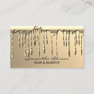 Elegant glam make keup hair blush gold glitter dru visitekaartje