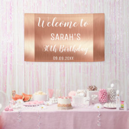 Elegant Glam Roos Gold 30e verjaardag achtergrond Spandoek