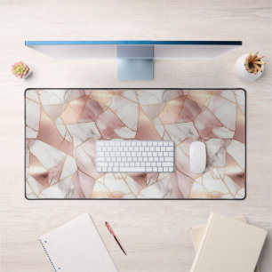 Elegant Glam Roos Goud Agaat Marmeren Patroon Bureaumat