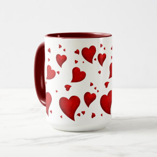 Elegant Glam Stijlvolle Trendy Red Heart valentijn Mok