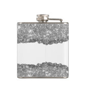 Elegant Glam Torn Glitter Paper Name Monogram Heupfles (Achterkant)