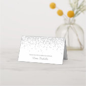 Elegant Glam White Silver Glitter Birthday (Achterkant)