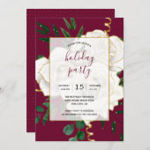 Elegant Glam Wit  Rozen feestje Kaart (Voorkant / Achterkant)