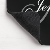 Elegant Glamor Black White Grey Monogram Name Muismat (Hoek)