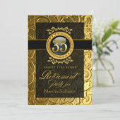 Elegant Glamor Embossed Retirement Party Kaart (Staand voorkant)