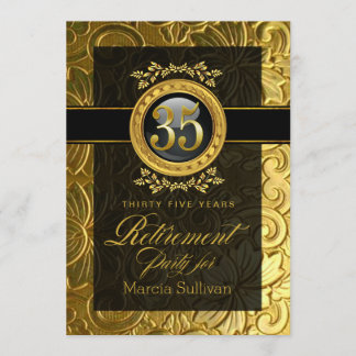 Elegant Glamor Embossed Retirement Party Kaart