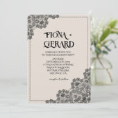 Elegant Glamor Lace Engagement Party Invitation (Debout devant)