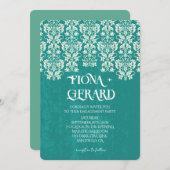 Elegant Glamor Lace Engagement Party Invitation (Devant / Derrière)