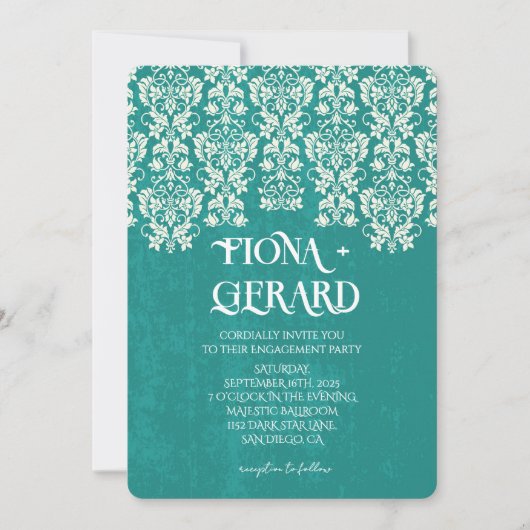 Elegant Glamor Lace Engagement Party Invitation (Devant)