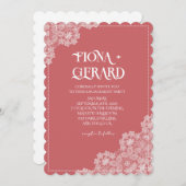 Elegant Glamor Lace Engagement Party Invitation (Devant / Derrière)