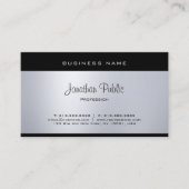 Elegant Glamor Silver Modern Hand Script Font Visitekaartje (Voorkant)