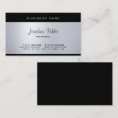 Elegant Glamor Silver Modern Hand Script Font Visitekaartje (Voorkant / Achterkant)