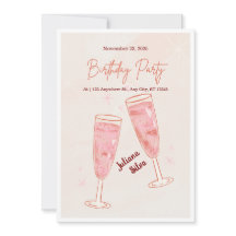 Elegant Glamorous Pink Champagne Birthday 