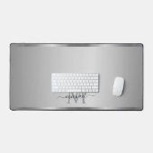 Elegant Glamorous Silver Custom Name Monogram Bureaumat (Keyboard & Muis)