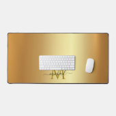 Elegant Glamour Gold Custom Name Monogram (Clavier et souris)