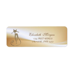 Elegant glamour Kat Adreslabel- Etiket