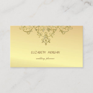 Elegant Glamoureus Chic, Faux Gold, Glittery Lace Visitekaartje