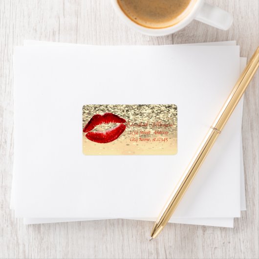 Elegant Glamoureus Chic Glittery Bokeh, Lips Etiket (Insitu)