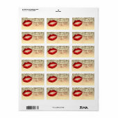 Elegant Glamoureus Chic Glittery Bokeh, Lips Etiket (Full Sheet)