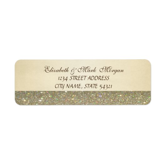 Elegant Glamoureus Glittery Wedding Etiket (Voorkant)