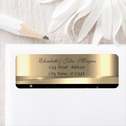 Elegant Glamoureus Gold Black Shiny Etiket (Insitu)