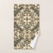 Elegant Glamoureus Gold Light Pattern met naam Bad Handdoek (Handdoek)