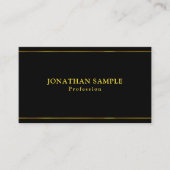 Elegant Glamoureus Gold Stripes Black Modern Plain Visitekaartje (Voorkant)