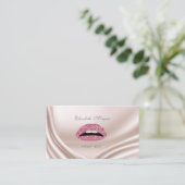 Elegant glamoureus modern glitterielips visitekaartje (Staand voorkant)